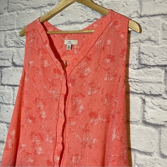 H By Halston Sleeveless V Neck Swing Button Front Viscose Top Size Medium - Picture 3 of 10